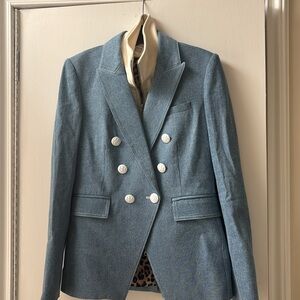 Veronica Beard Blue Double-Breasted Blazer